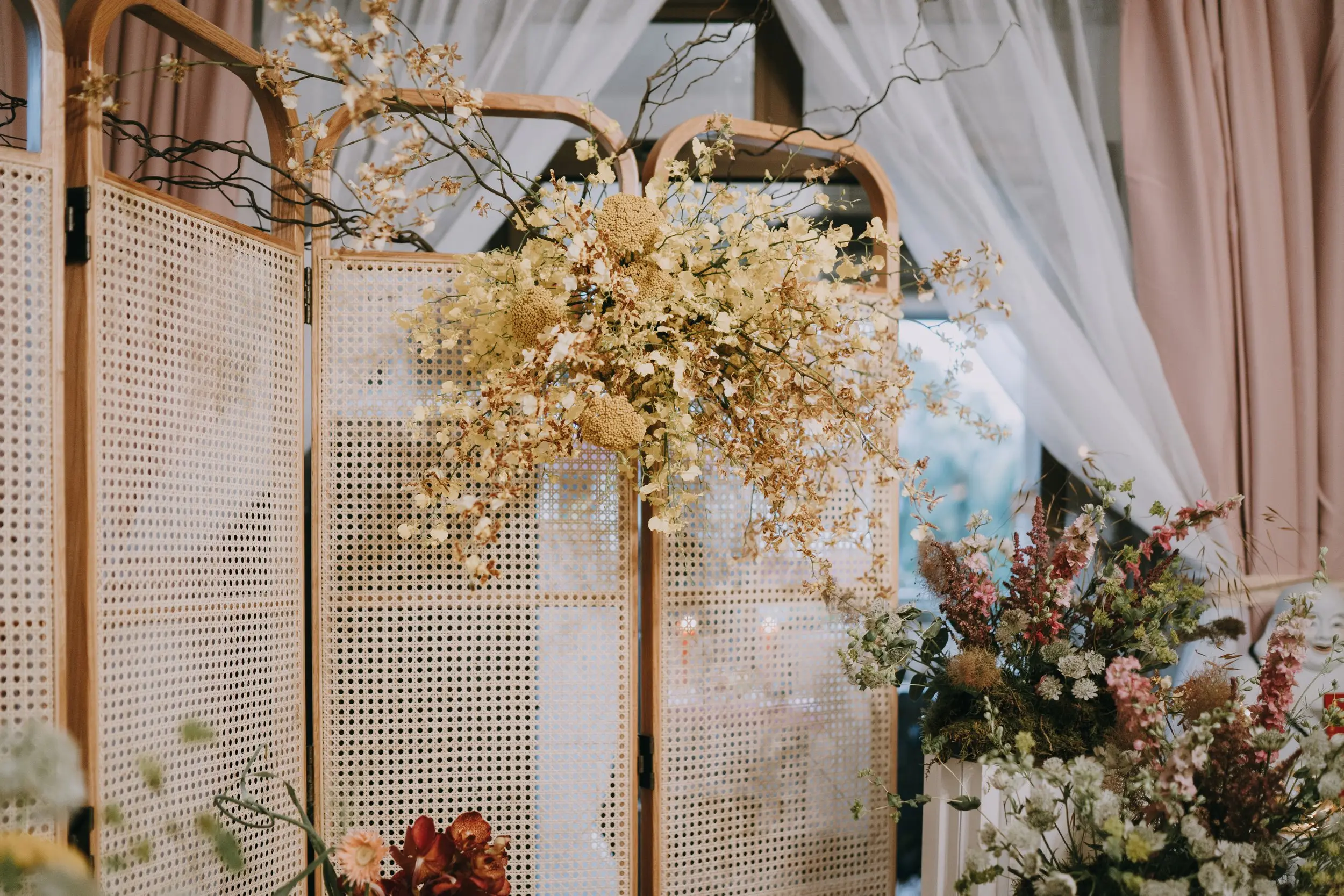 Bringing the sun indoors with an explosion of yellows, using achillea and oncidium orchids